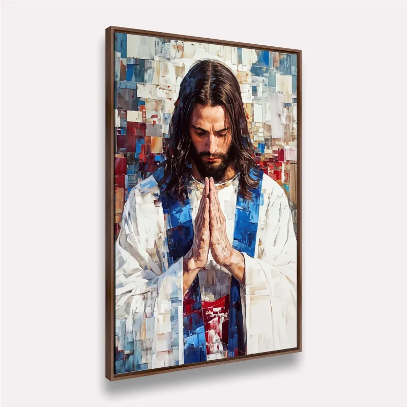 Quadro Jesus Oração do Redentor Abstrato Moderno