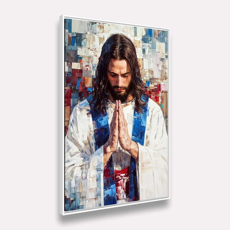 Quadro Jesus Oração do Redentor Abstrato Moderno