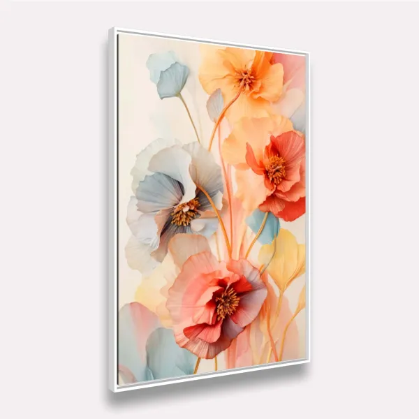 Quadro Ramo Floral Colorido Pintura Artístico