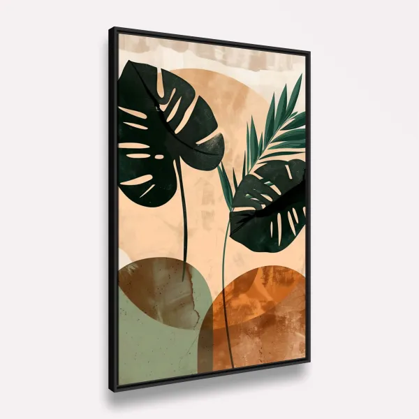Quadro Abstrato Folhagem Artística Boho Art