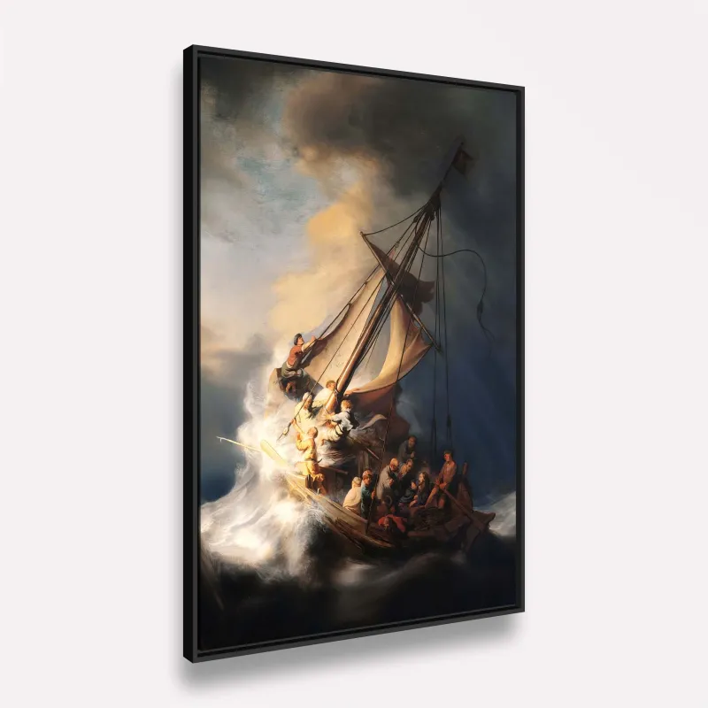 Quadro A Tempestade no Mar da Galileia de Rembrandt Van Rijn Releitura