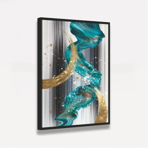 Quadro Abstrato Ouro Moderno Nordic Luxo