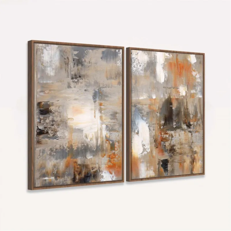 Quadro decorativo Pinceladas em Sintonia Duo Abstrato