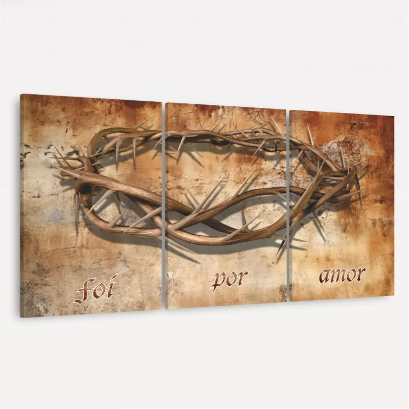 Quadro Decorativo Foi Por Amor Coroa de Espinhos 