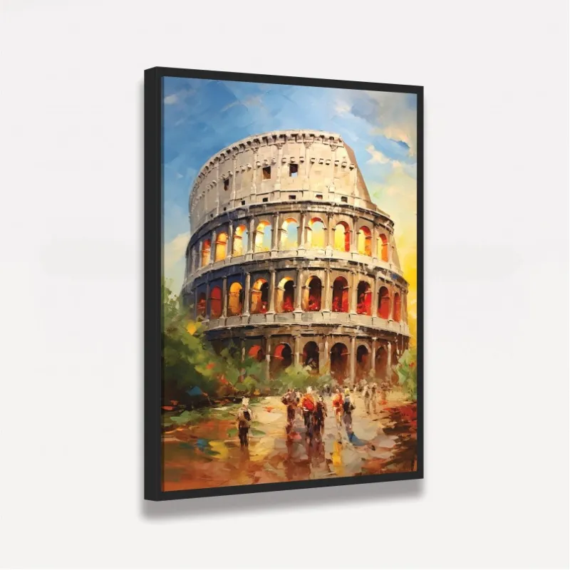 Quadro Coliseu de Roma Itália Impressionismo Cores Vibrantes