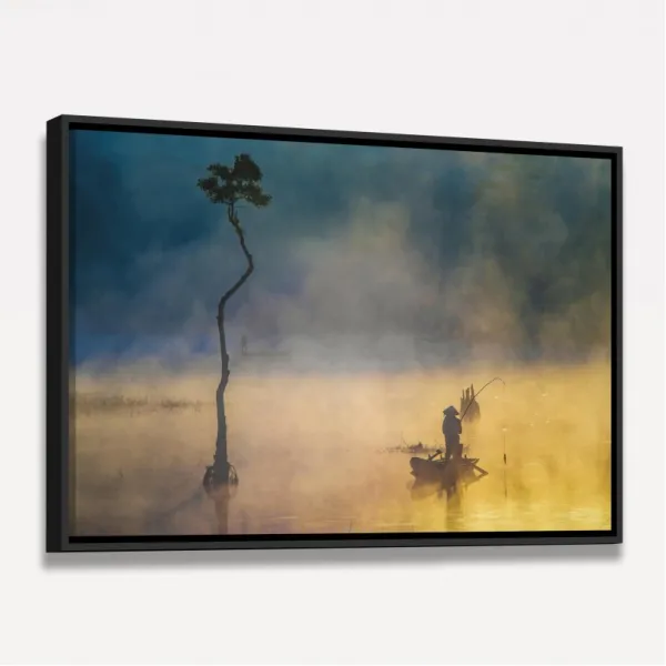 Quadro Pesca Em Meio à Névoa
